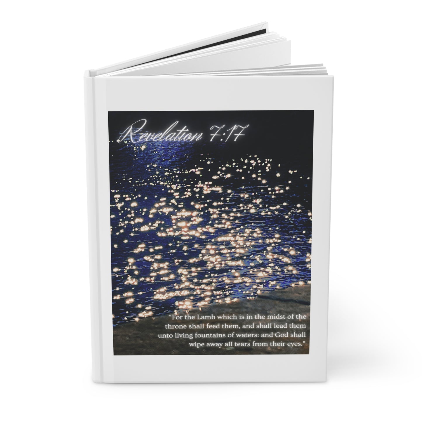 "LEAD THEM UNTO LIVING FOUNTAINS OF WATERS", Hardcover Journal, Revelation 7:17 Candle Lumination Kingdom Print